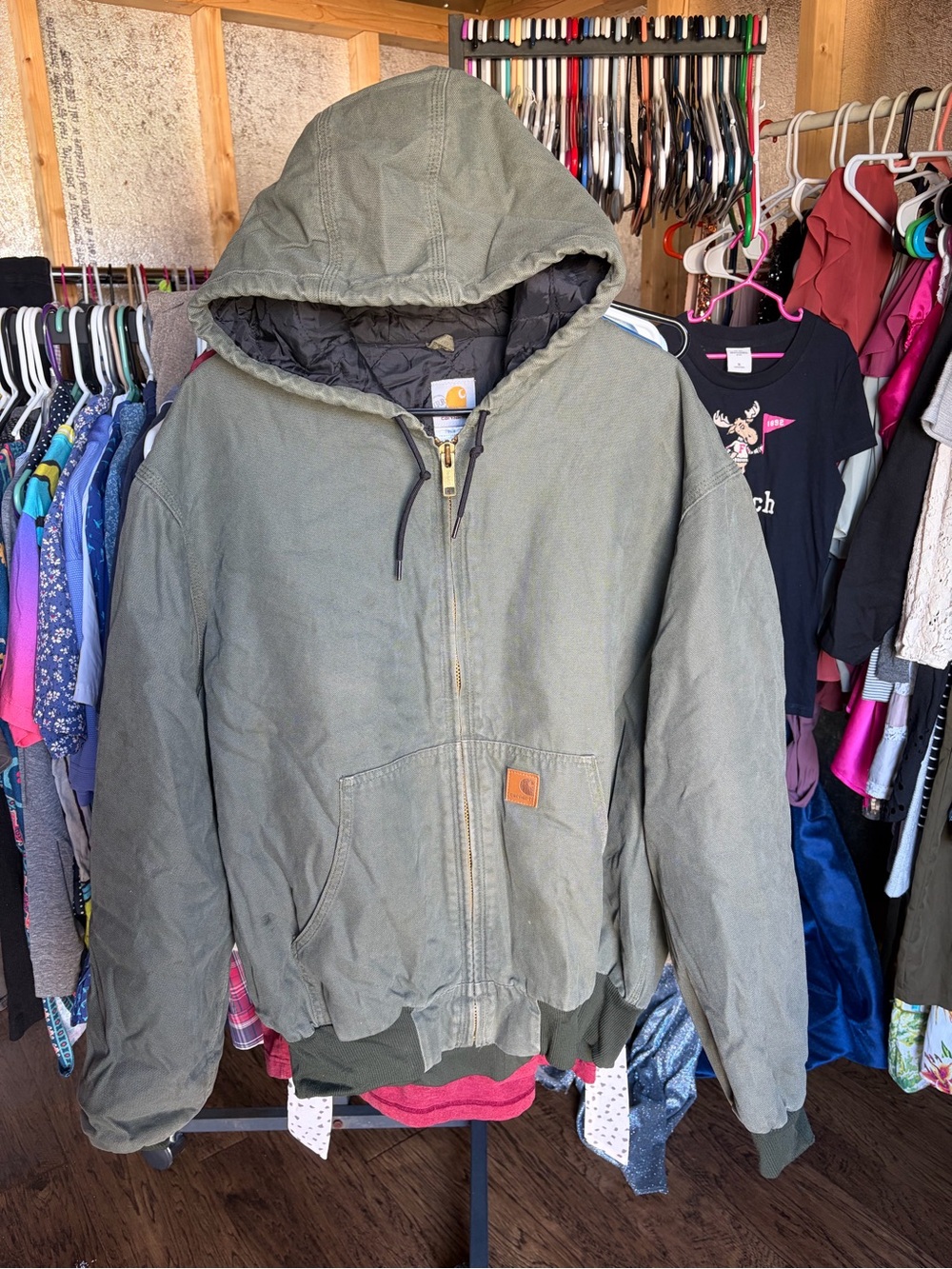 Vintage Carhartt Jacket Hooded Mos J279 Men’s XLT Quilt Lined